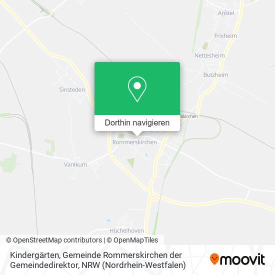 Kindergärten, Gemeinde Rommerskirchen der Gemeindedirektor Karte