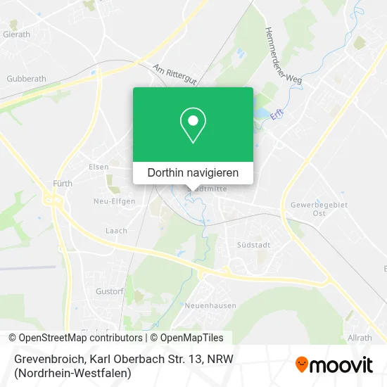 Grevenbroich, Karl Oberbach Str. 13 Karte