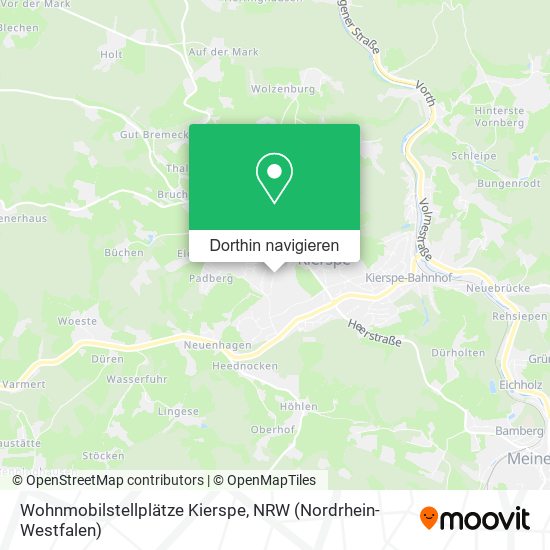 Wohnmobilstellplätze Kierspe Karte