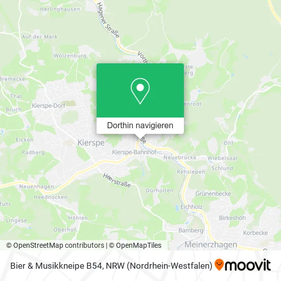 Bier & Musikkneipe B54 Karte