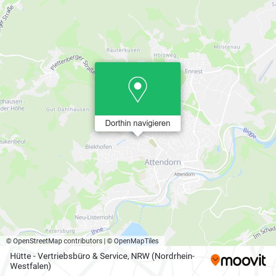 Hütte - Vertriebsbüro & Service Karte