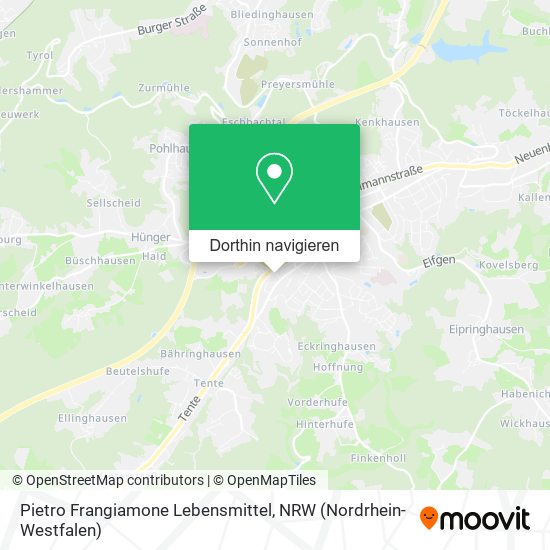 Pietro Frangiamone Lebensmittel Karte