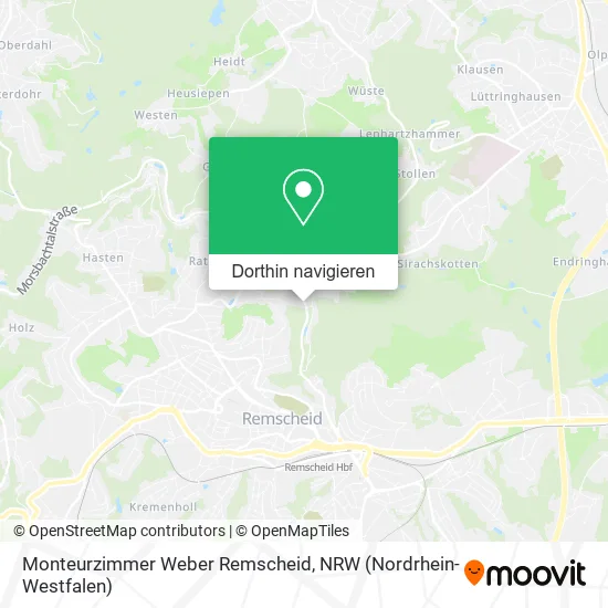 Monteurzimmer Weber Remscheid Karte