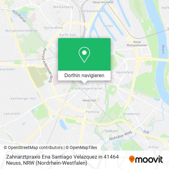 Zahnarztpraxis Ena Santiago Velazquez in 41464 Neuss Karte