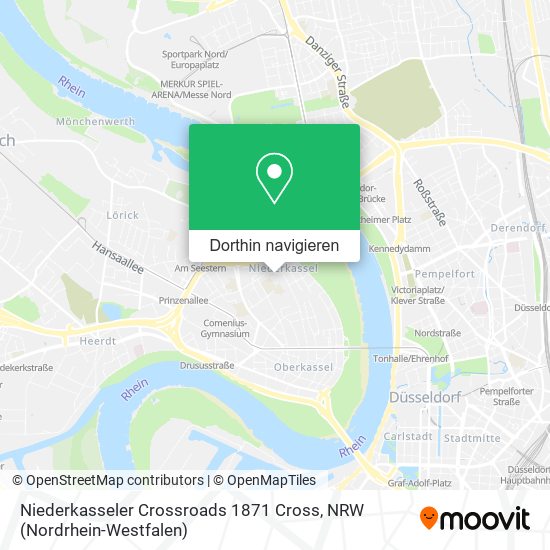 Niederkasseler Crossroads 1871 Cross Karte