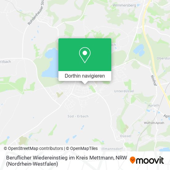 Beruflicher Wiedereinstieg im Kreis Mettmann Karte