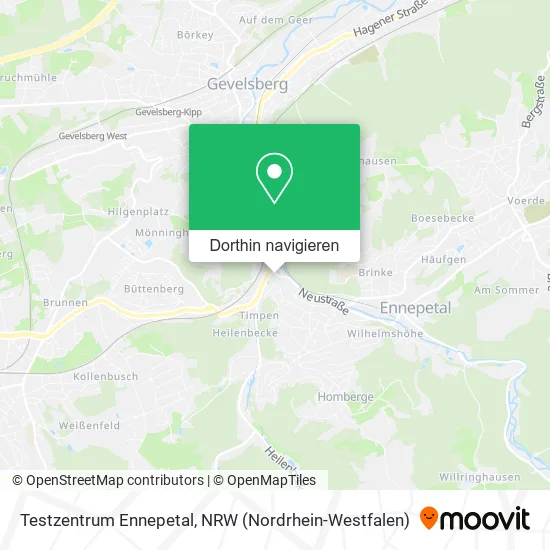 Testzentrum Ennepetal Karte