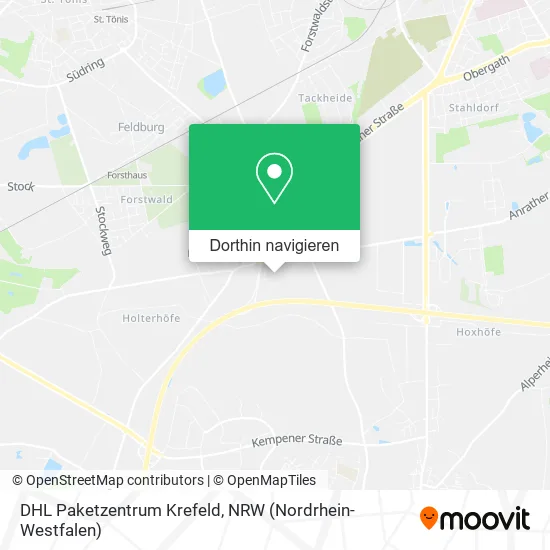 DHL Paketzentrum Krefeld Karte
