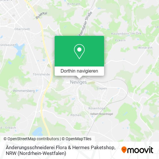 Änderungsschneiderei Flora & Hermes Paketshop Karte