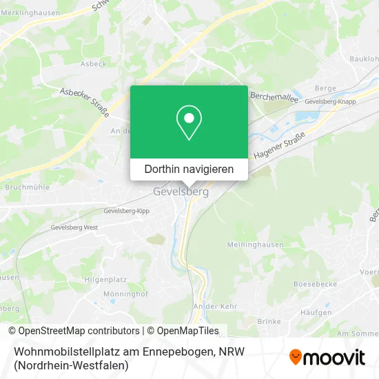 Wohnmobilstellplatz am Ennepebogen Karte