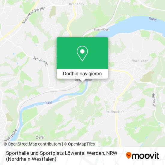 Sporthalle und Sportplatz Löwental Werden Karte