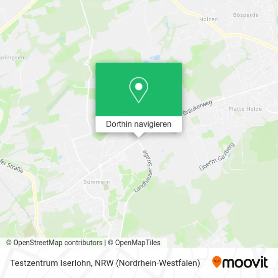 Testzentrum Iserlohn Karte