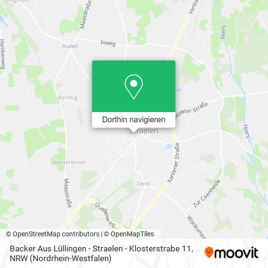 Backer Aus Lüllingen - Straelen - Klosterstrabe 11 Karte