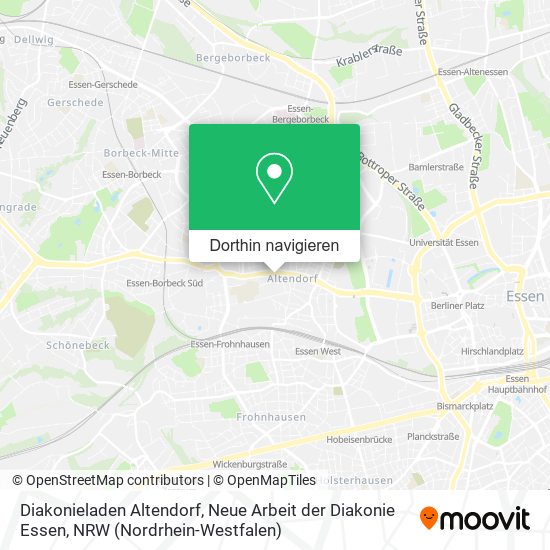 Diakonieladen Altendorf, Neue Arbeit der Diakonie Essen Karte