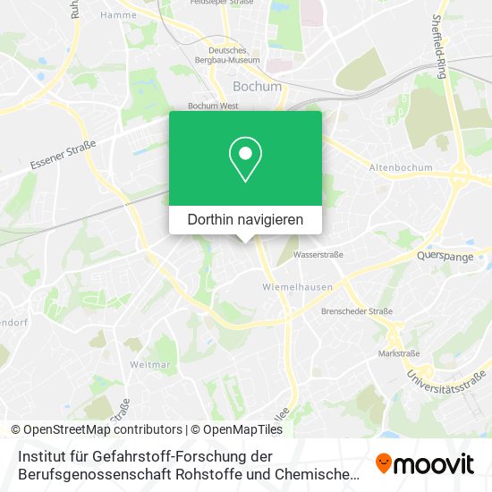 Institut für Gefahrstoff-Forschung der Berufsgenossenschaft Rohstoffe und Chemische Industrie Karte
