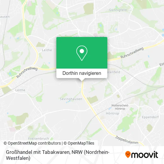 Großhandel mit Tabakwaren Karte