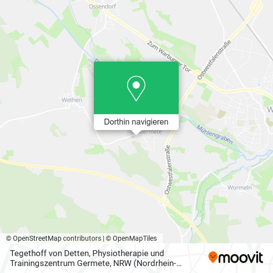 Tegethoff von Detten, Physiotherapie und Trainingszentrum Germete Karte