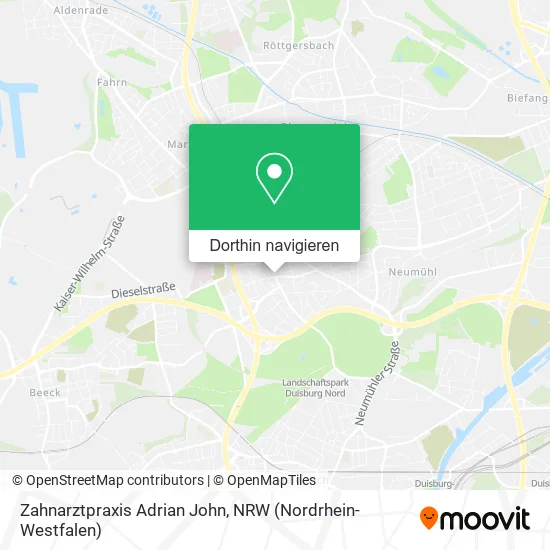 Zahnarztpraxis Adrian John Karte