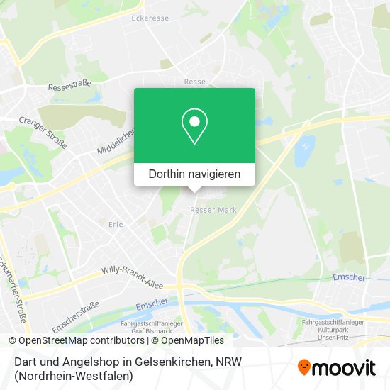 Dart und Angelshop in Gelsenkirchen Karte