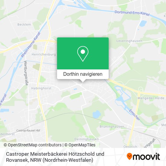 Castroper Meisterbäckerei Hötzschold und Rovansek Karte