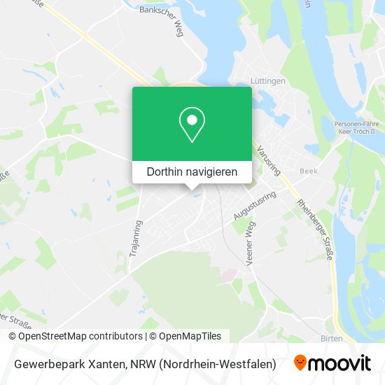 Gewerbepark Xanten Karte