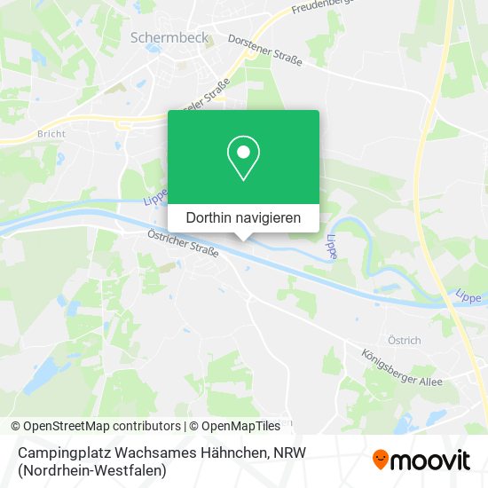 Campingplatz Wachsames Hähnchen Karte
