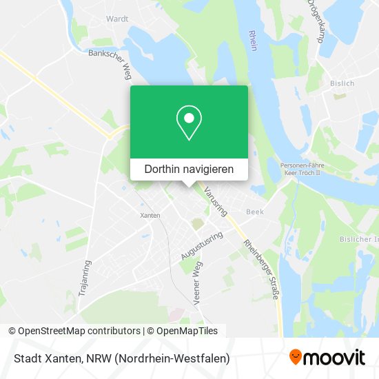 Stadt Xanten Karte