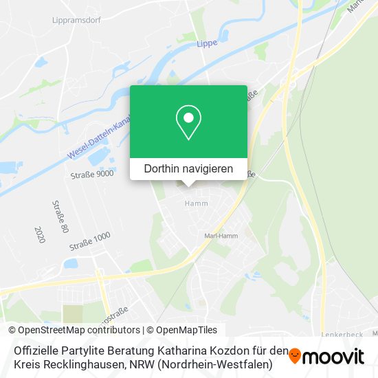 Offizielle Partylite Beratung Katharina Kozdon für den Kreis Recklinghausen Karte