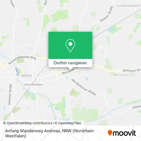 Anfang Wanderweg Andreas Karte