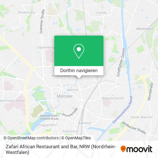 Zafari African Restaurant and Bar Karte