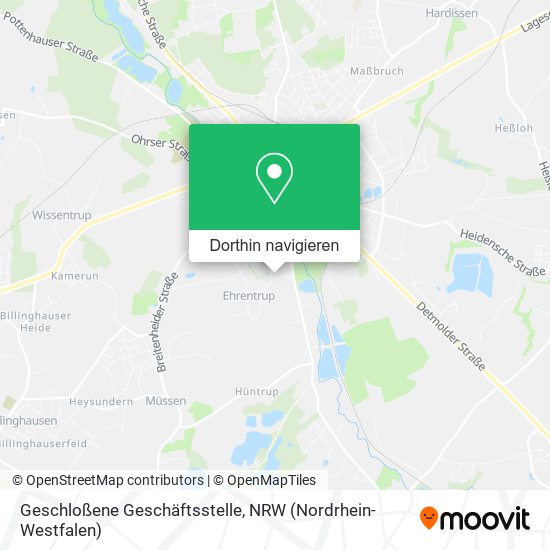 Geschloßene Geschäftsstelle Karte