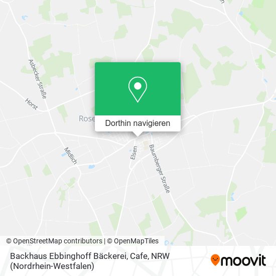 Backhaus Ebbinghoff Bäckerei, Cafe Karte