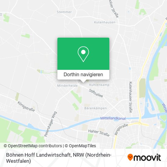 Böhnen Hoff Landwirtschaft Karte