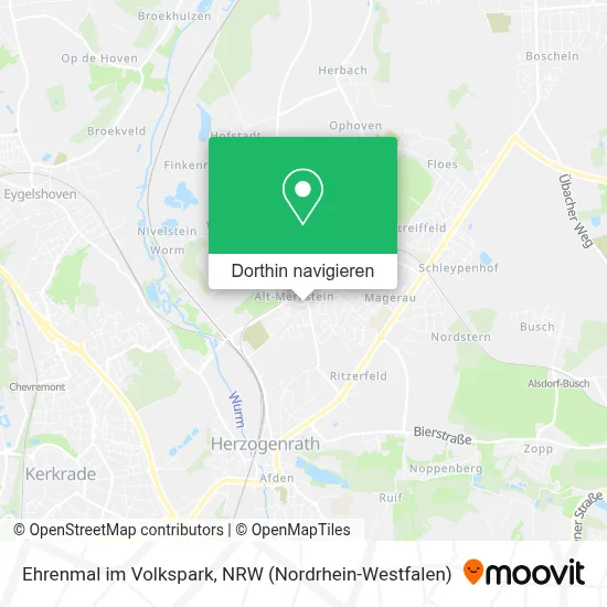 Ehrenmal im Volkspark Karte