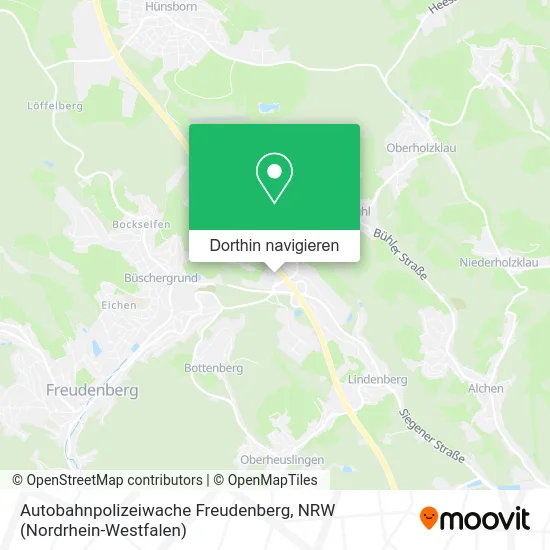 Autobahnpolizeiwache Freudenberg Karte