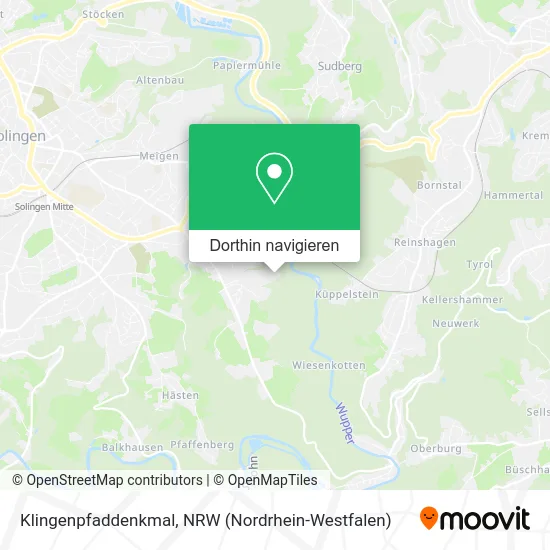 Klingenpfaddenkmal Karte