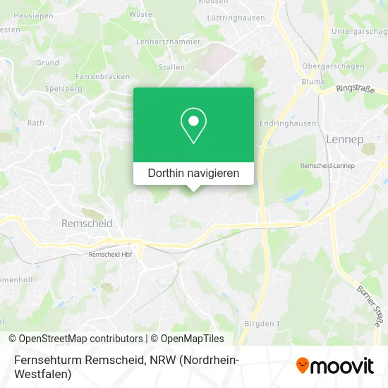 Fernsehturm Remscheid Karte