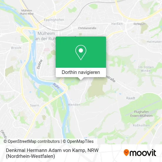 Denkmal Hermann Adam von Kamp Karte