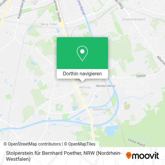 Stolperstein für Bernhard Poether Karte