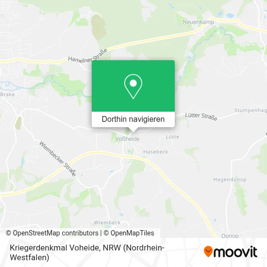 Kriegerdenkmal Voheide Karte