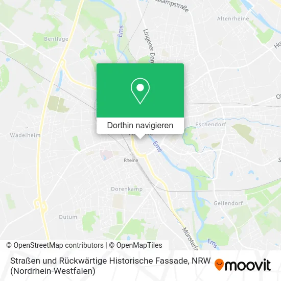 Straßen und Rückwärtige Historische Fassade Karte