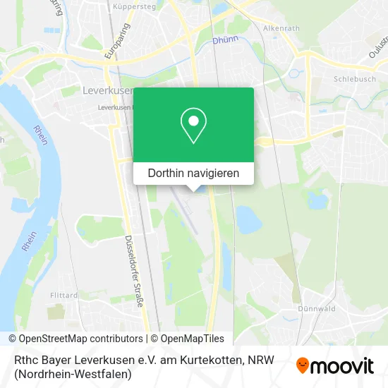 Rthc Bayer Leverkusen e.V. am Kurtekotten Karte