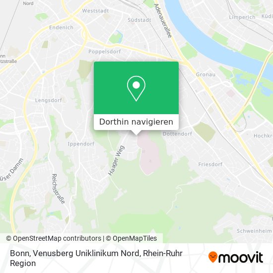 Bonn, Venusberg Uniklinikum Nord Karte