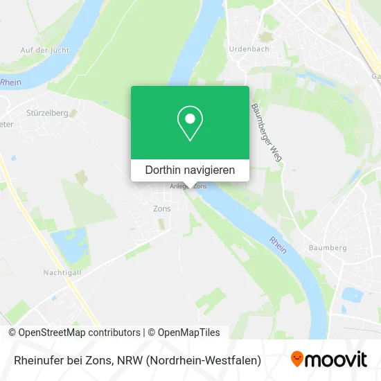 Rheinufer bei Zons Karte