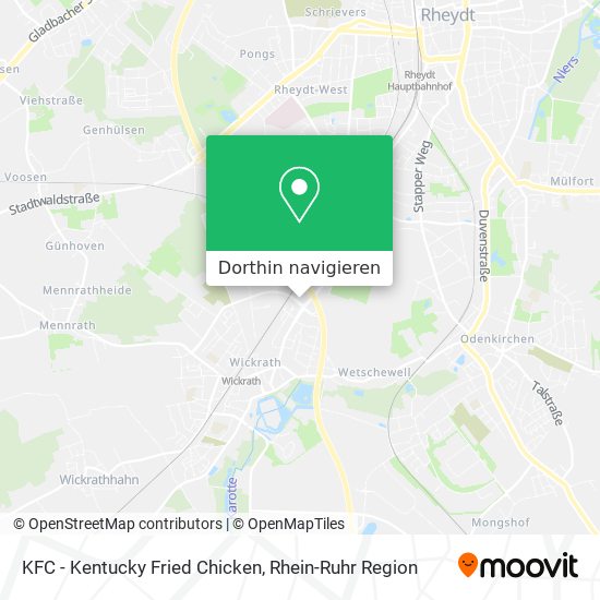 KFC - Kentucky Fried Chicken Karte