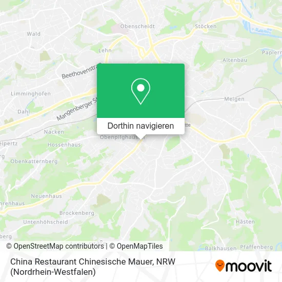 China Restaurant Chinesische Mauer Karte