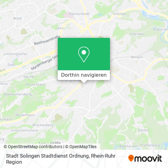 Stadt Solingen Stadtdienst Ordnung Karte