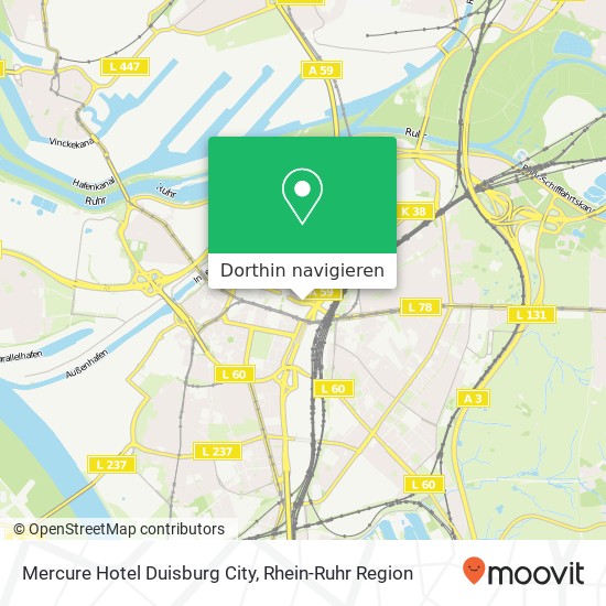 Mercure Hotel Duisburg City Karte