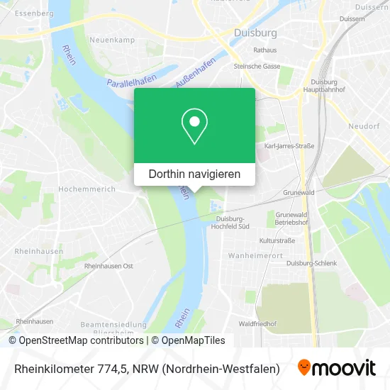 Rheinkilometer 774,5 Karte