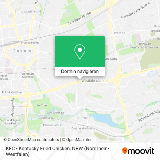 KFC - Kentucky Fried Chicken Karte